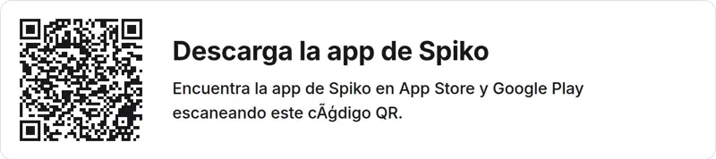 Código QR para descargar la app de Spiko en el App Store y Google Play