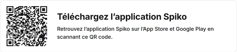 QR code pour télécharger l’app Spiko sur l’App Store et Google Play