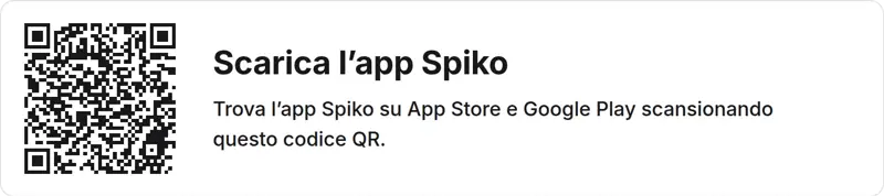Codice QR per scaricare l’app Spiko su App Store e Google Play