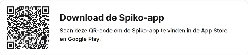 QR-code om de Spiko-app te downloaden in de App Store en Google Play